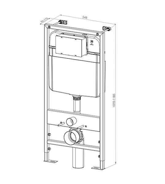  DS1431606 Комплект D&K Berlin  Унитаз DT1436016 бел. +Клавиша смыва DB1519001, хром +Инсталляция DI8055119