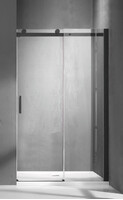 Душевое ограждение SANTREK AQUA Evo-DF-1200-C-Matt Black 1200*1950 Прямое, стекло Прозр. 8мм, профиль Чёрный