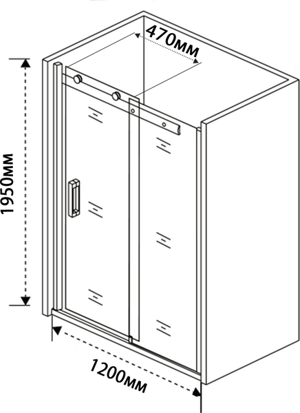 Душевое ограждение SANTREK AQUA Evo-DF-1200-C-Chrome 1200*1950 Прямое, стекло Прозр. 8мм, профиль Хром