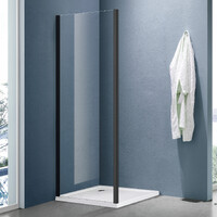 Боковая часть душ. ограждения SANTREK AQUA Lea- SP-1000-C-Matt Black 1000*1850 стекло Прозр 5мм, профиль Чёрный