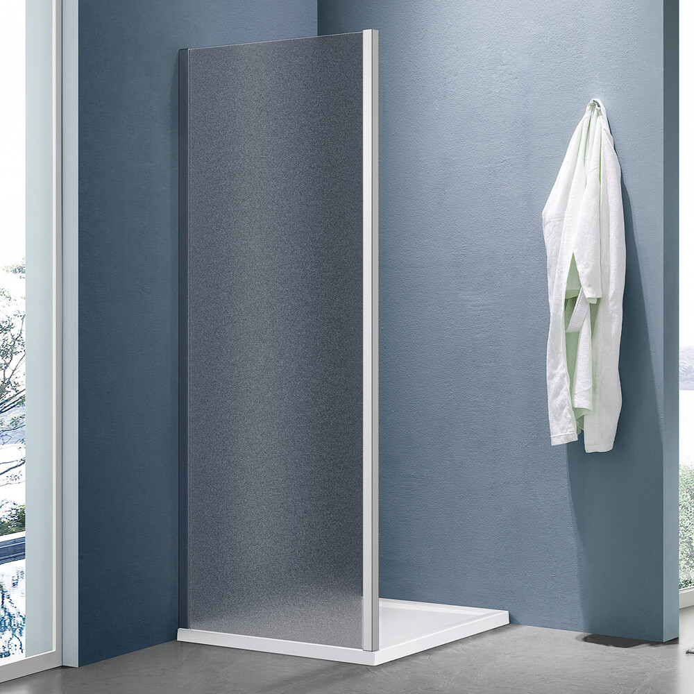 Боковая часть душ. ограждения SANTREK AQUA Lea- SP-700-G-Chrome 700*1850 стекло Грейп 5мм, профиль Хром