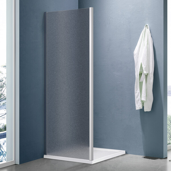 Боковая часть душ. ограждения SANTREK AQUA Lea- SP-700-G-Chrome 700*1850 стекло Грейп 5мм, профиль Хром