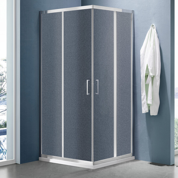 Душевое ограждение SANTREK AQUA Lea-CR-1000-G-Chrome 1000*1000*1850 Г-обр. стекло Грейп 5мм, профиль Хром 