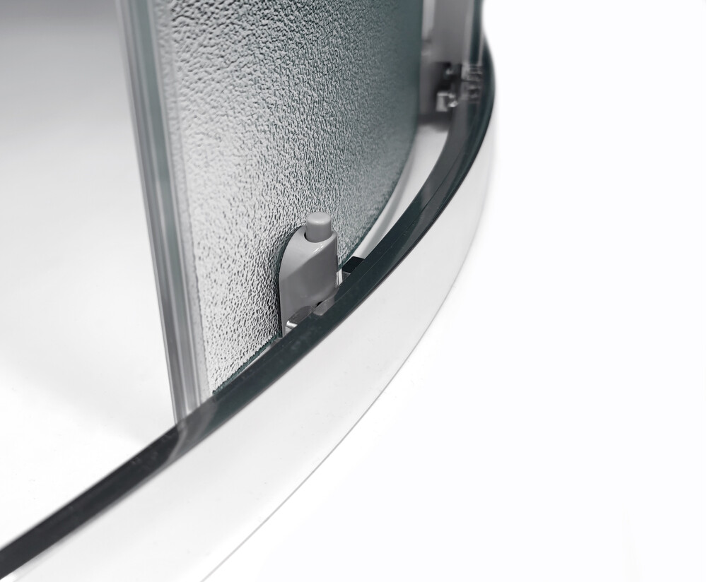 Душевое ограждение SANTREK AQUA Lea-R-1000-G-Chrome 1000*1000*1850 Радиус стекло Грейп 5мм, профиль Хром