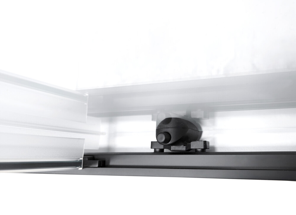 Душевое ограждение SANTREK AQUA Lea- DF-1100-C-Matt Black 1100*1850 Прямое стекло Прозр 5мм, профиль Чёрный