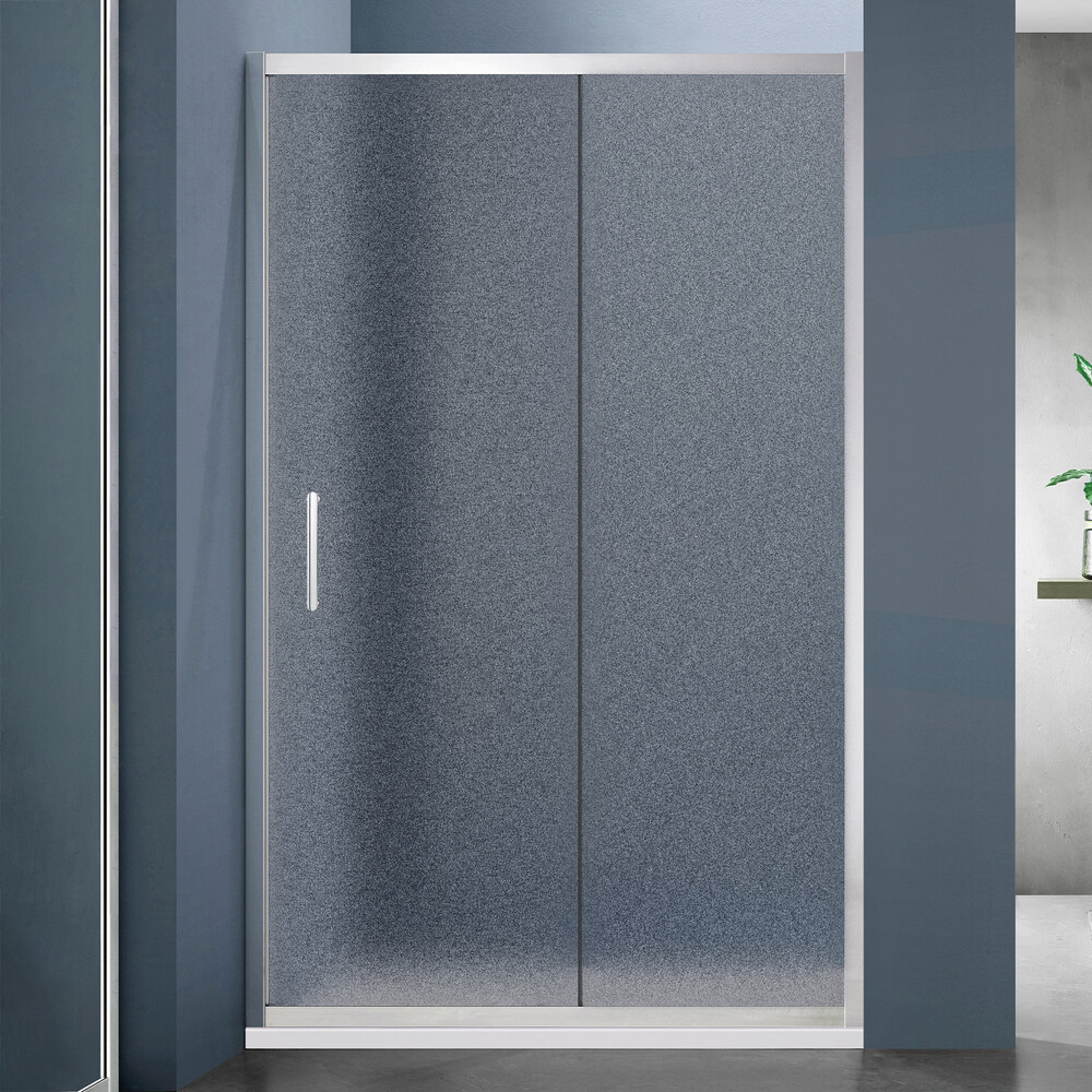 Душевое ограждение SANTREK AQUA Lea- DF-1300-G-Chrome 1300*1850 Прямое стекло Грейп 5мм, профиль Хром