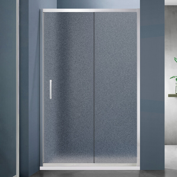 Душевое ограждение SANTREK AQUA Lea- DF-1400-G-Chrome 1400*1850 Прямое  стекло Грейп 5мм, профиль Хром