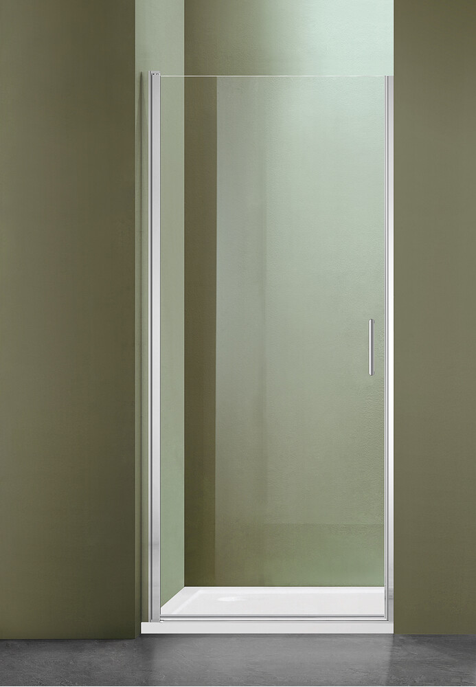 Душевое ограждение SANTREK AQUA Luna- DP- 900-C-Chrome 900*1850 Прямое, стекло Прозр. 5мм, профиль Хром