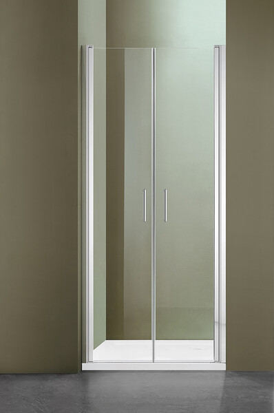 Душевое ограждение SANTREK AQUA Luna- 2DP-900-C-Chrome 900*1850 Прямое, стекло Прозр. 5мм, профиль Хром