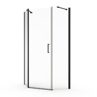Душевое ограждение SANTREK AQUA Luna- PNT-1000-C- Matt Black 1000*1000*1850 стекло Прозр. 5мм, профиль Чёрный АКЦИЯ!!!
