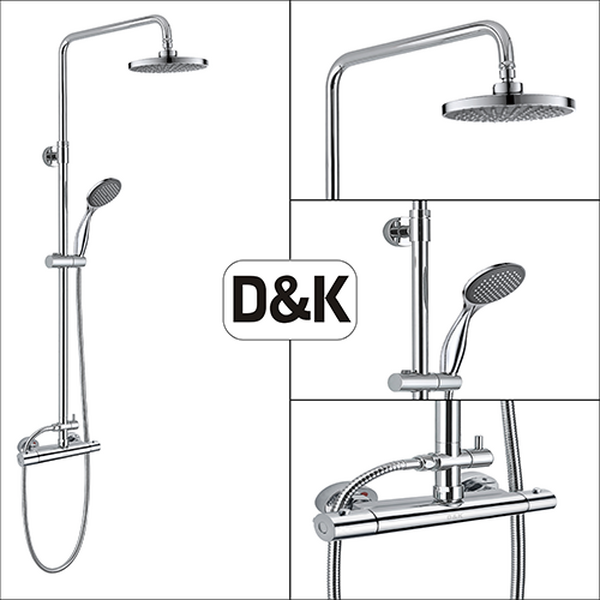 DA2153701B07  Душевая система термостатическая D&K ХРОМ