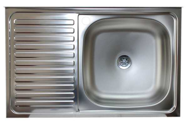 Мойка нерж 500х800х160 т.0,6 правая (без сифона 1 1/2) РОССИЯ