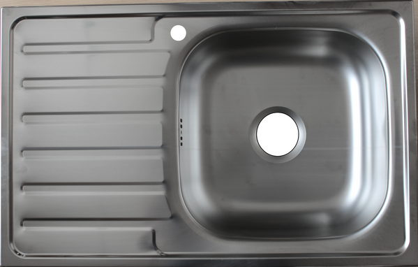 Мойка нерж врезная 48х76х16 т.0,6 правая (+бол. сифон) РОССИЯ