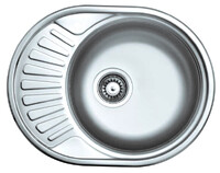 Мойка нерж врезная 45х57х16 т.0,6 правая (+бол. сифон) РОССИЯ