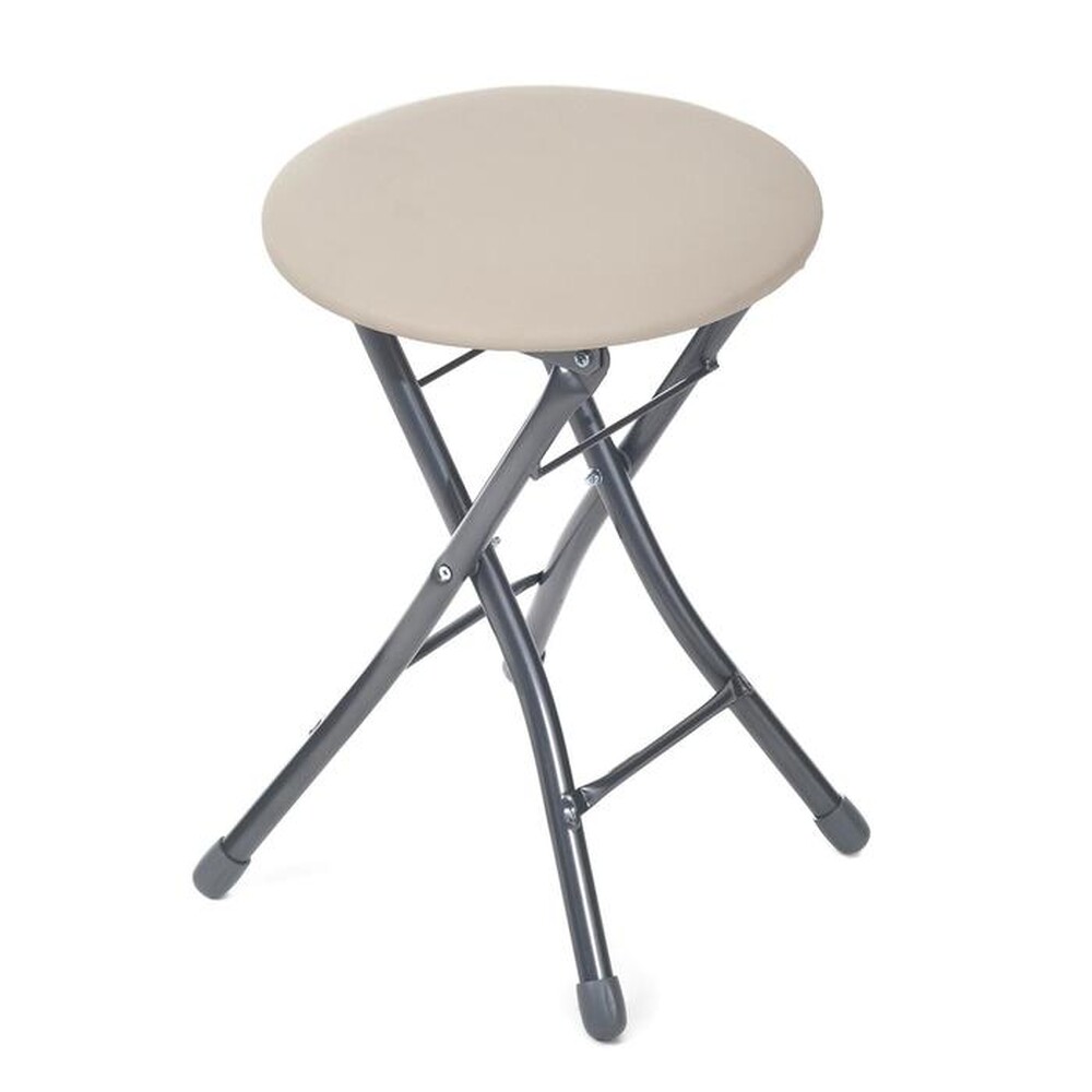 Табурет СКЛАДНОЙ КРУГ винилискожа Слоновая кость ТБСК 2/1 NIKA