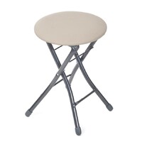 Табурет СКЛАДНОЙ КРУГ винилискожа Слоновая кость ТБСК 2/1 NIKA