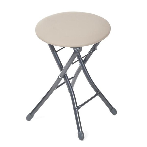 Табурет СКЛАДНОЙ КРУГ винилискожа Слоновая кость ТБСК 2/1 NIKA