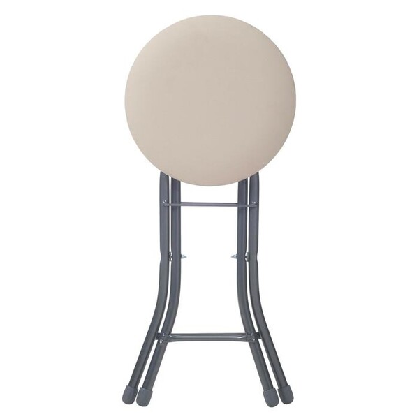 Табурет СКЛАДНОЙ КРУГ винилискожа Слоновая кость ТБСК 2/1 NIKA