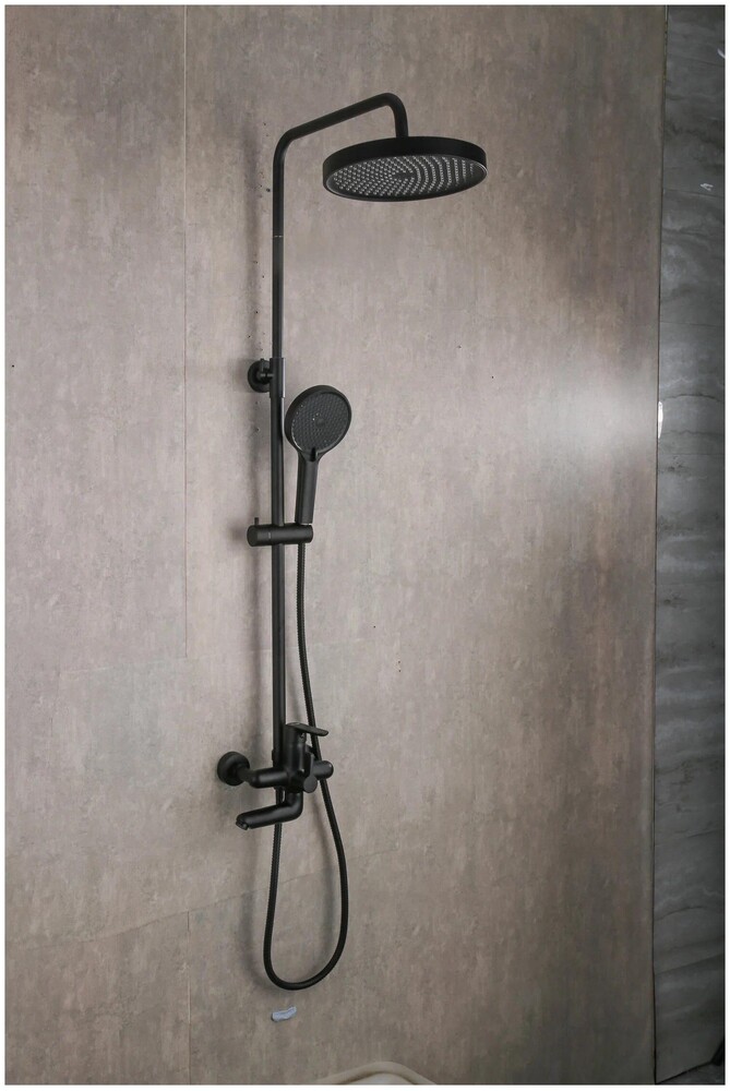 2417-6 Душевая система Frap ,с верхним душем и ручной лейкой (черный)