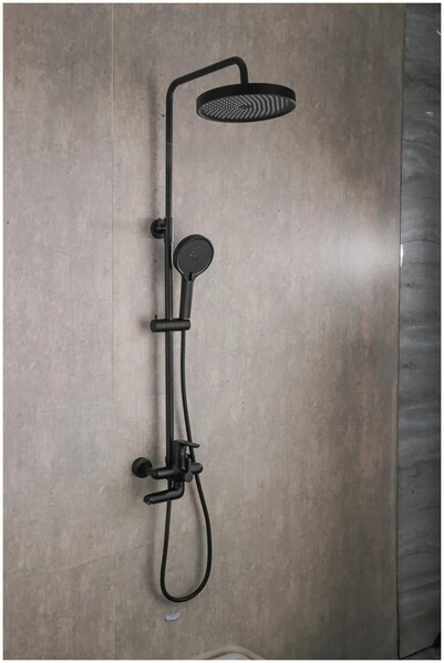 2417-6 Душевая система Frap ,с верхним душем и ручной лейкой (черный)