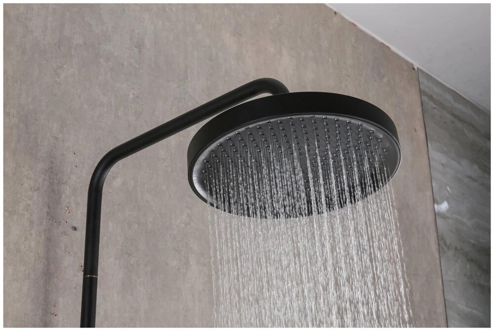 2417-6 Душевая система Frap ,с верхним душем и ручной лейкой (черный)