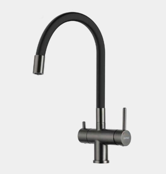 G4398-39 Cмеситель Кухня GAPPO d-35 c подключением фильтра питьевой воды (черный/оруж сталь)