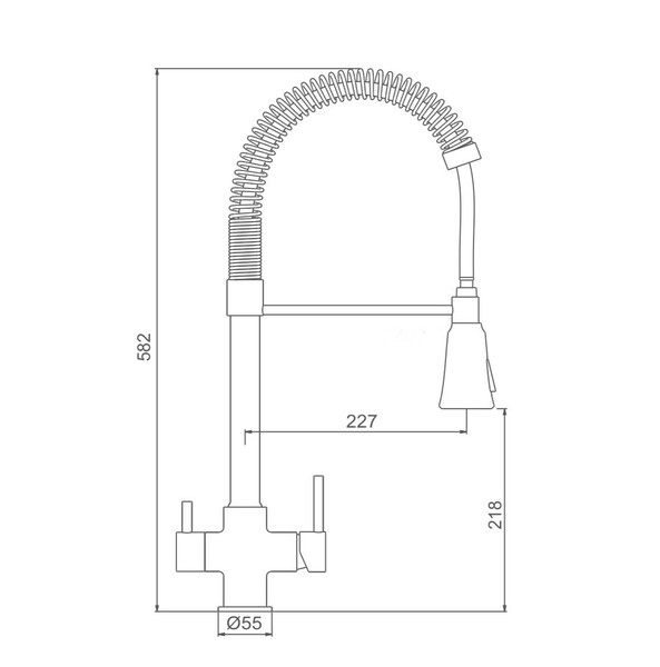 G4398-66 Cмеситель Кухня GAPPO d-35 c подключением фильтра питьевой воды (черный)