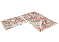 Набор ковриков вырезных icarpet PRINT антискользящих (105) "Соты Мрамор" 60х100+60х50 бежевый