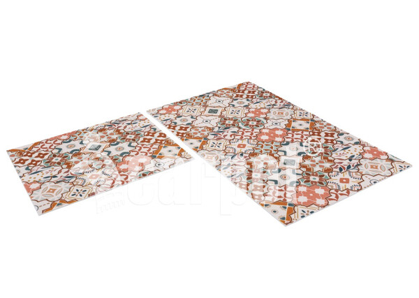 Набор ковриков вырезных icarpet PRINT антискользящих (105) "Соты Мрамор" 60х100+60х50 бежевый