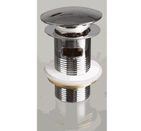 Донный клапан CLICK-CLACK c большой кнопкой, c переливом, chrome 10108