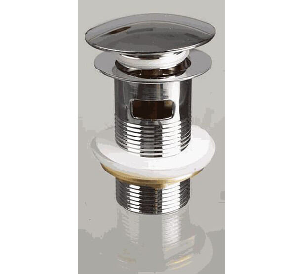 Донный клапан CLICK-CLACK c большой кнопкой, c переливом, chrome 10108