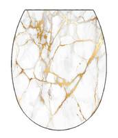 Сиденье д/унитаза жесткое ОКЕАН LUX с рис. "Белый мрамор" с детской накладкой