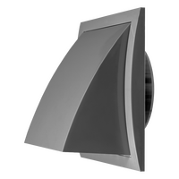 Выход стенной вытяжной с обратным клапаном SANTREK AIR 175х175 с фланцем D100, СЕРЫЙ (175К100ФВ)