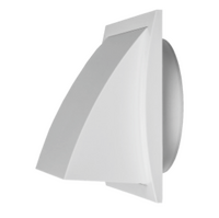 Выход стенной вытяжной с обратным клапаном SANTREK AIR 175х175 с фланцем D120, белый (175К120ФВ)