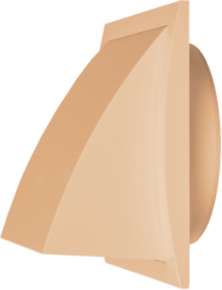 Выход стенной вытяжной с обратным клапаном SANTREK AIR 175х175 с фланцем D120, БЕЖЕВЫЙ  (175К120ФВ)