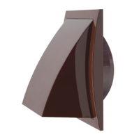 Выход стенной вытяжной с обратным клапаном SANTREK AIR 175х175 с фланцем D120, КОРИЧНЕВЫЙ (175К120ФВ)