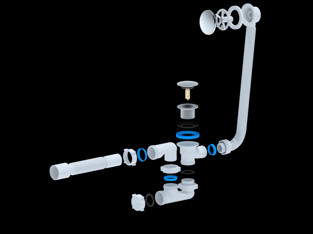 EС255G Сифон АНИ Пласт д/в клик-клак, рег с вып и перел г/т 375*40*40/50