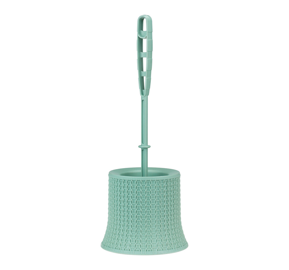 Ершик для унитаза на подставке ВЯЗАНИЕ Фисташковый ("М-пластика") (М 5019)