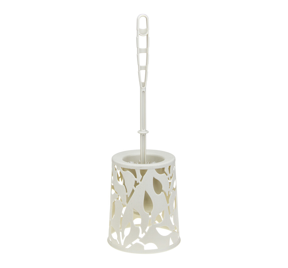 Ершик для унитаза на подставке ФЛОРА Белый ротанг ("М-пластика") (М 5026)