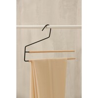Вешалка для брюк и юбок 2 перекладины, 36х21,5х1,1 см "Wood" цвет чёрный   6257733