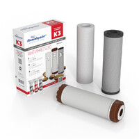 Комплект картриджей Аквабрайт Slim Line 10 К-3 Антижелезо (ПП-5М, УГП-10, ФП-10) КОМПЛЕКТ К-3