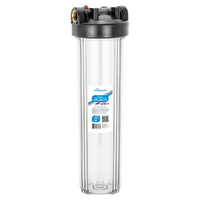 Фильтр магистральный Аквабрайт Big Blue 20 прозрачный вход 1 (без картриджа и кронштейна) АБФ-20ББ-ПР