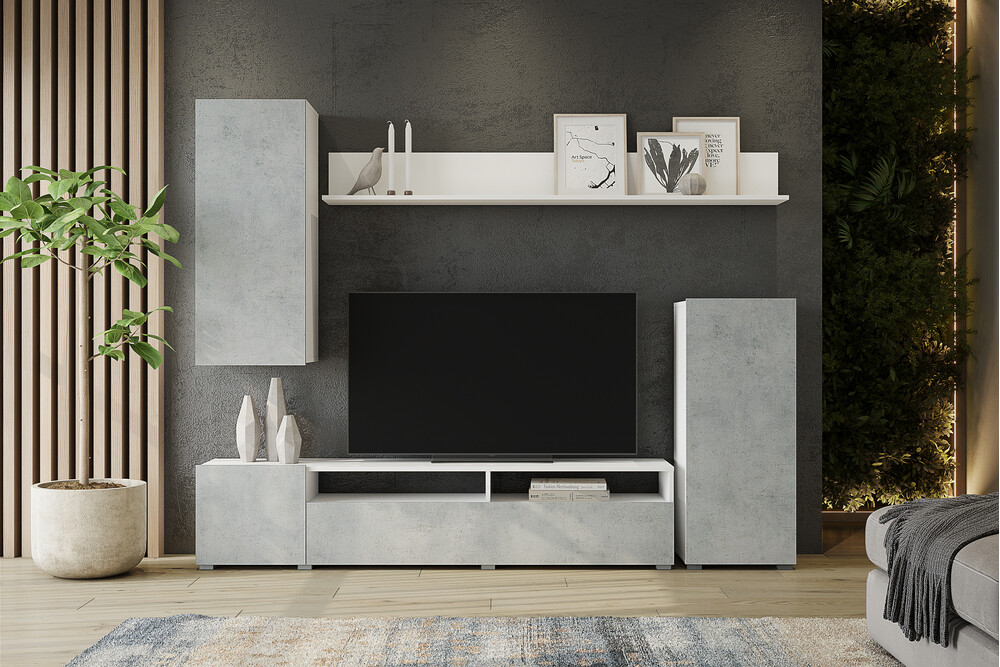 ФАСАД Гостиная Лира ЛДСП бетон (2 места)