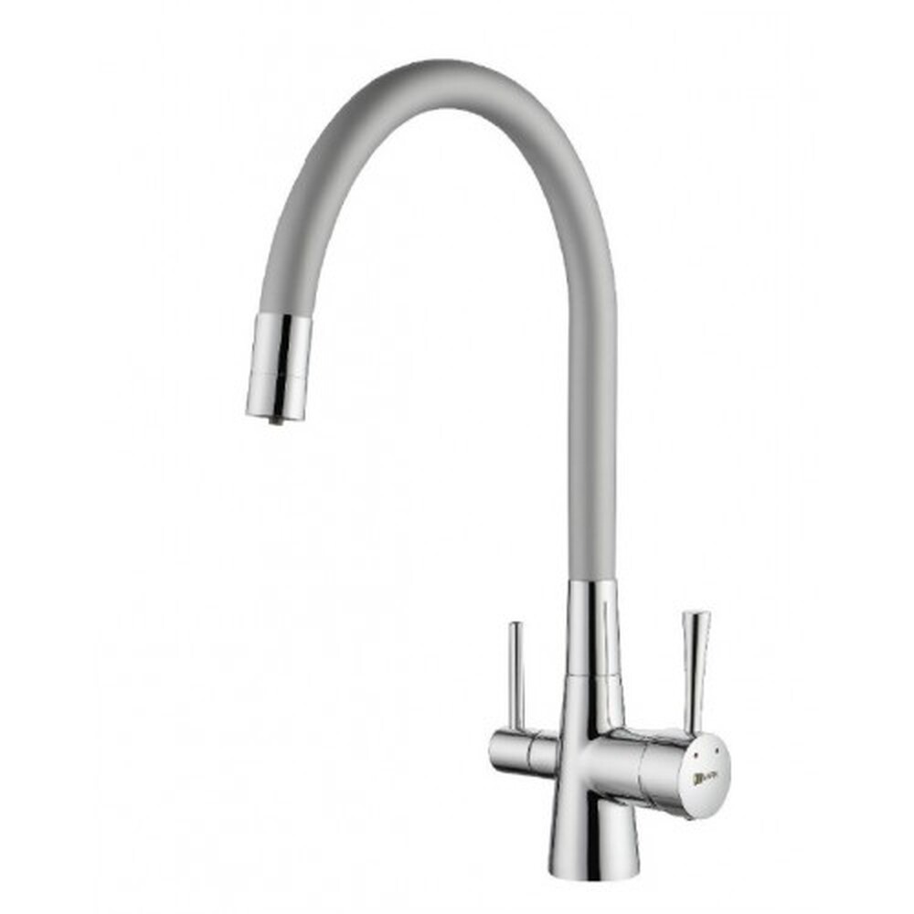 LM3075C-Silver Comfort Смеситель для кухни, с гибким изливом, с подключением к фильтру питьевой воды, хром/серебро LEMARK