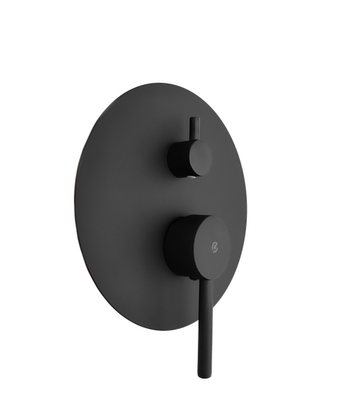 Смеситель Душ ВСТРАИВАЕМЫЙ SANTREK AQUA-1050  (SAP-1050) круглая лейка, черный (диаметр троп лейки 22.5см)