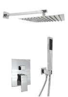 Смеситель Душ ВСТРАИВАЕМЫЙ SANTREK AQUA-1053  (SAP-1053) квадратная лейка, хром (троп лейка 25х25см)