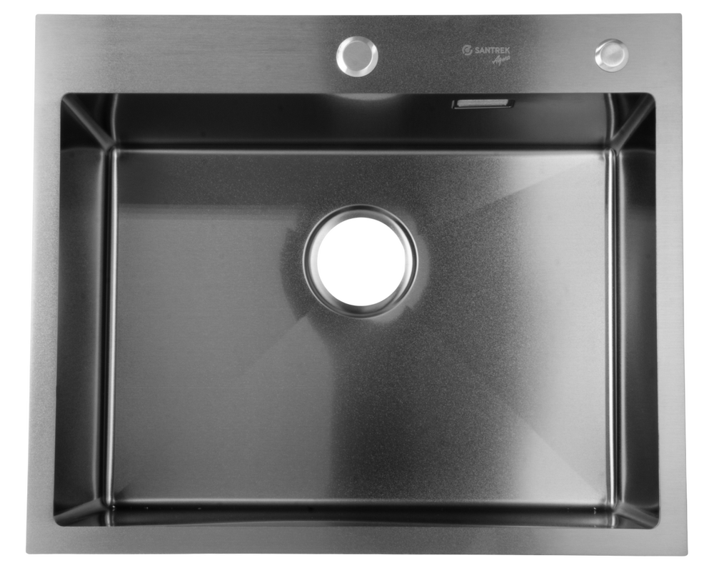 Мойка нерж врезная SANTREK AQUA PRO 600х500х220 т 3,0 ГРАФИТ D6050HB (+ сифон + дозатор ) + КОЛАНДЕР 440х220 В ПОДАРОК!!!