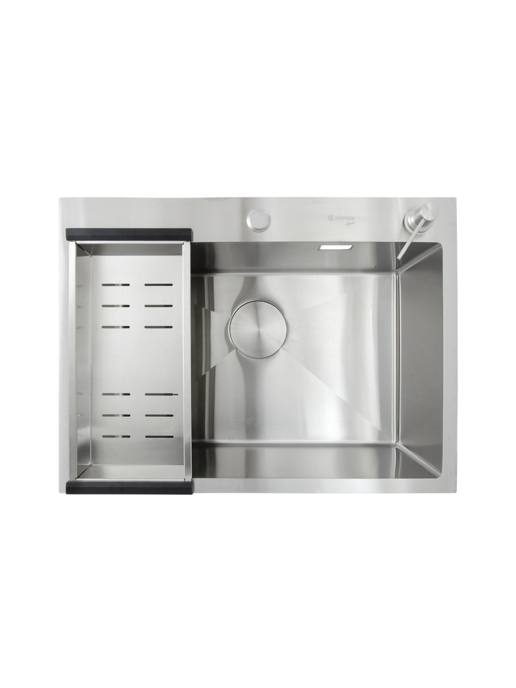 Мойка нерж врезная SANTREK AQUA PRO 650х480х220 т 3,0 САТИН D6548HS (+ сифон +дозатор) + КОЛАНДЕР 420х220 В ПОДАРОК_ АКЦИЯ !!!