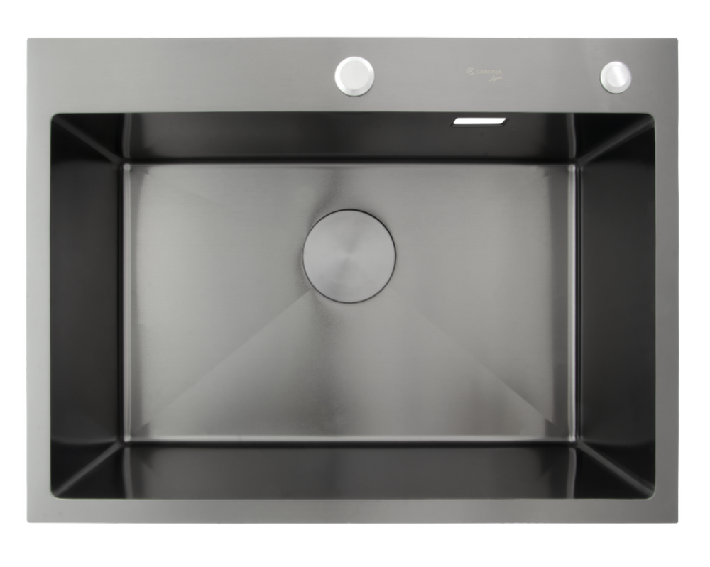 Мойка нерж врезная SANTREK AQUA PRO 650х480х220 т 3,0 ГРАФИТ D6548HB (+ сифон + дозатор) + КОЛАНДЕР 420х220 В ПОДАРОК_ АКЦИЯ !!!