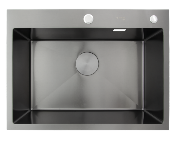 Мойка нерж врезная SANTREK AQUA PRO 650х480х220 т 3,0 ГРАФИТ D6548HB (+ сифон + дозатор) + КОЛАНДЕР 420х220 В ПОДАРОК_ АКЦИЯ !!!